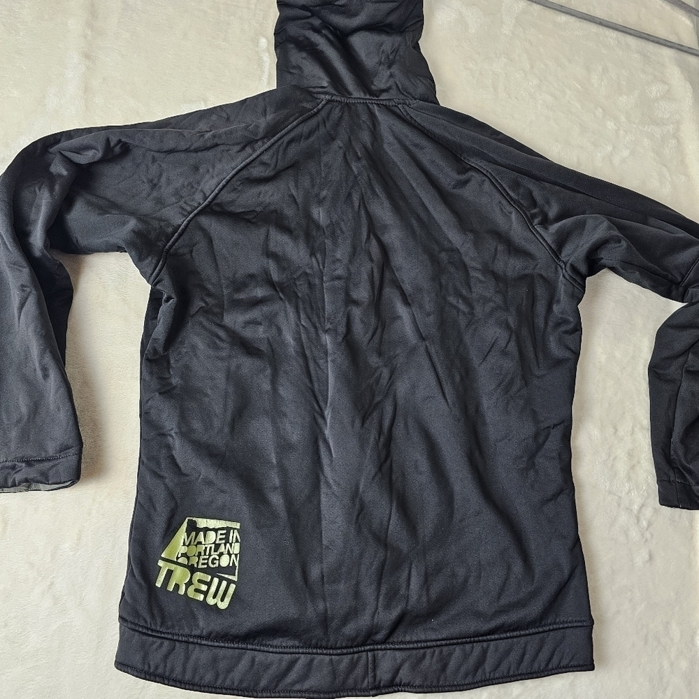 Trew hoodie jacket black size medium  made in Portland Oregon